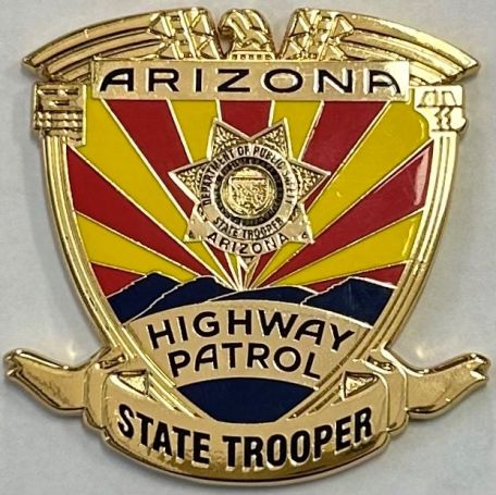 ARIZONA STATE TROOPERS (AZ DPS) HAT BADGE CHALLENGE COIN.